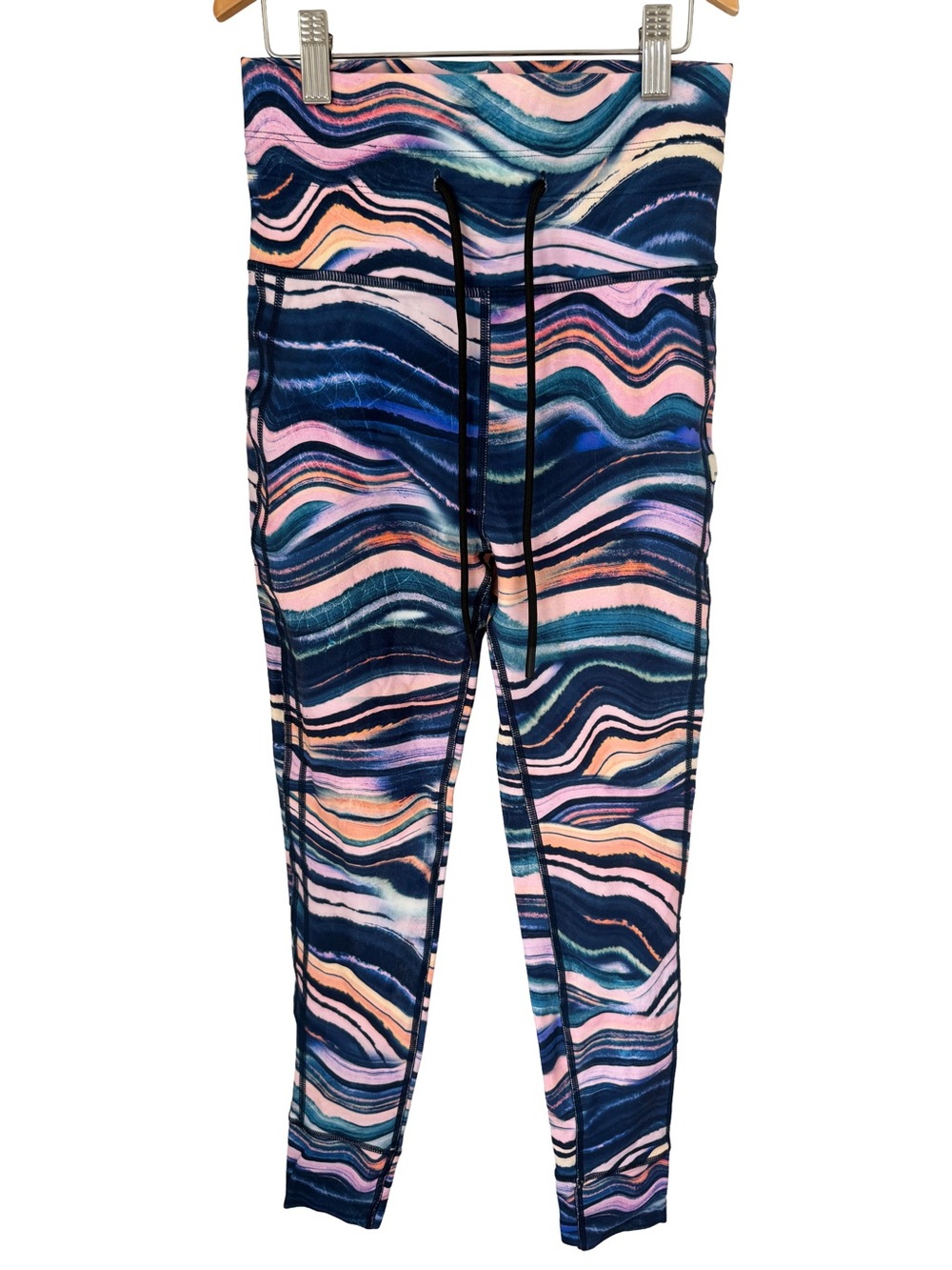 Vuori Legging Drawstring Waist Wave-Print Size Small